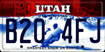 UT license plate B204FJ