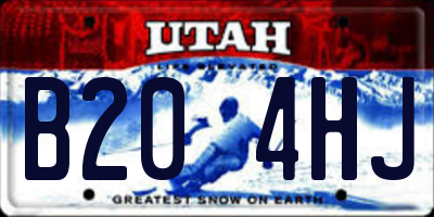 UT license plate B204HJ