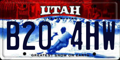 UT license plate B204HW