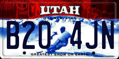 UT license plate B204JN