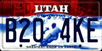 UT license plate B204KE