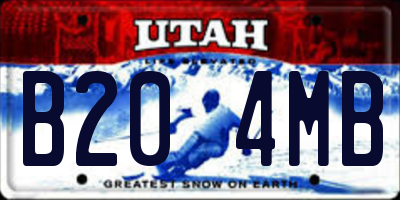 UT license plate B204MB