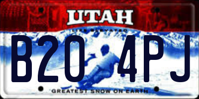 UT license plate B204PJ
