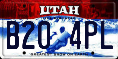 UT license plate B204PL