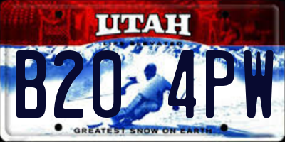 UT license plate B204PW