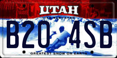 UT license plate B204SB