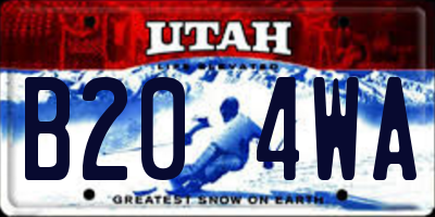 UT license plate B204WA