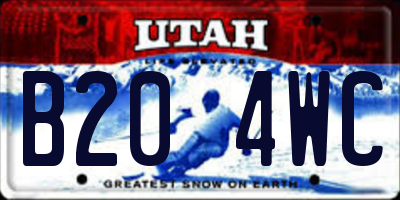 UT license plate B204WC