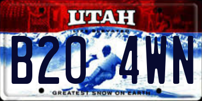 UT license plate B204WN