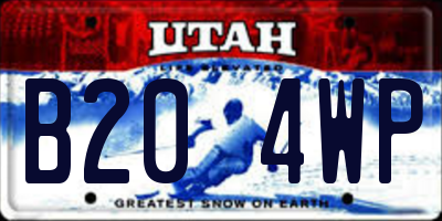 UT license plate B204WP