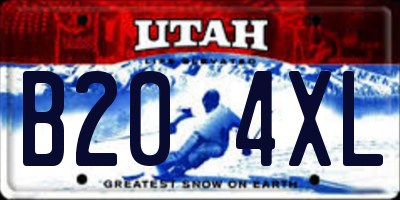UT license plate B204XL