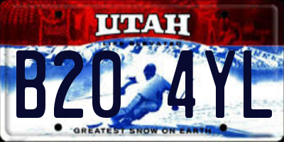 UT license plate B204YL