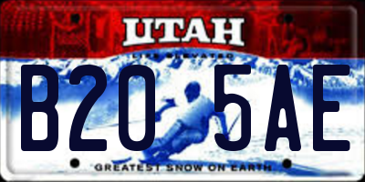 UT license plate B205AE