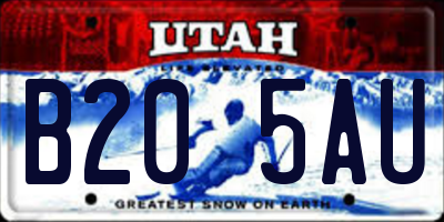 UT license plate B205AU