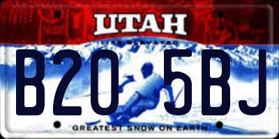 UT license plate B205BJ