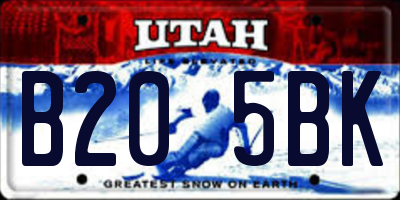 UT license plate B205BK