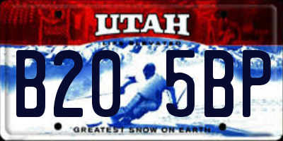 UT license plate B205BP