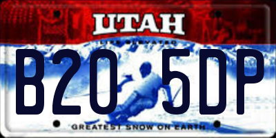 UT license plate B205DP