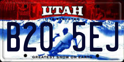 UT license plate B205EJ