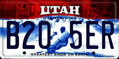 UT license plate B205ER