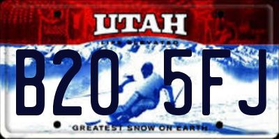 UT license plate B205FJ