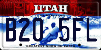 UT license plate B205FL