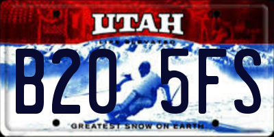 UT license plate B205FS