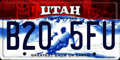 UT license plate B205FU