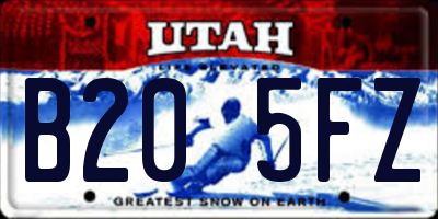 UT license plate B205FZ