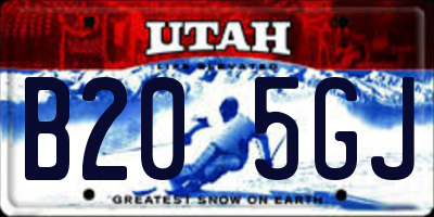 UT license plate B205GJ