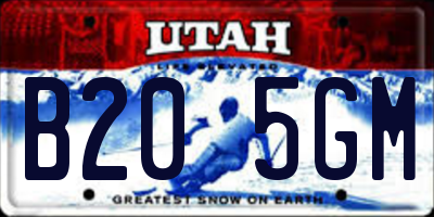 UT license plate B205GM