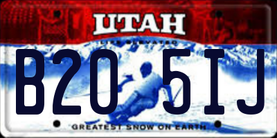 UT license plate B205IJ