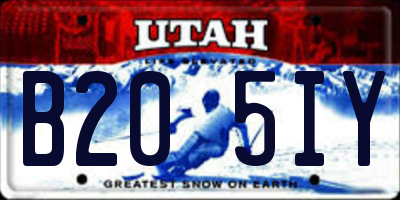 UT license plate B205IY