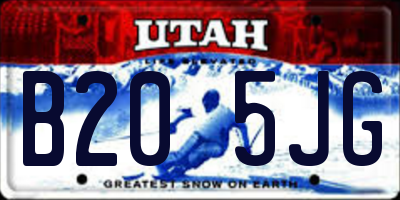 UT license plate B205JG