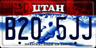 UT license plate B205JJ