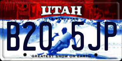 UT license plate B205JP
