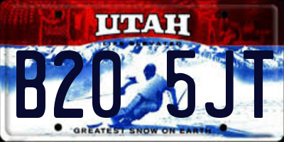 UT license plate B205JT