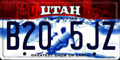 UT license plate B205JZ