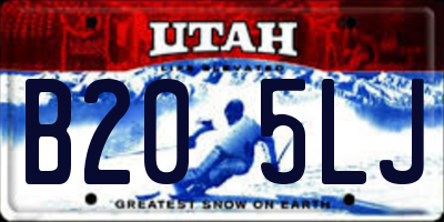 UT license plate B205LJ