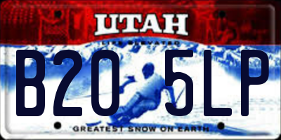 UT license plate B205LP