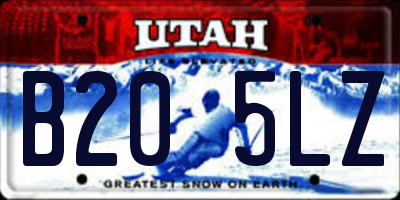 UT license plate B205LZ