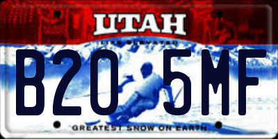 UT license plate B205MF