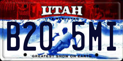 UT license plate B205MI