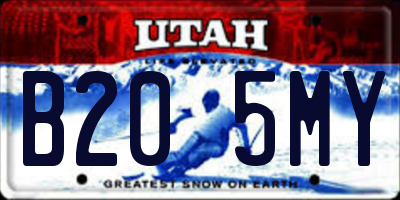 UT license plate B205MY