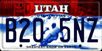 UT license plate B205NZ