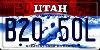 UT license plate B205OL