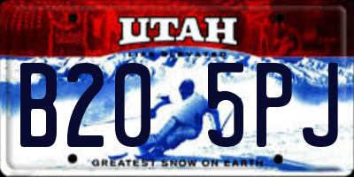 UT license plate B205PJ