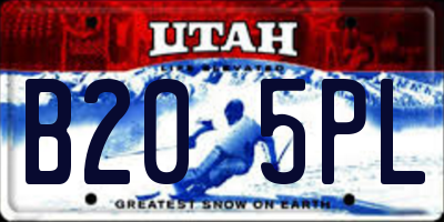 UT license plate B205PL