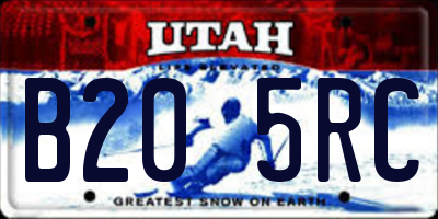 UT license plate B205RC