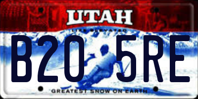 UT license plate B205RE